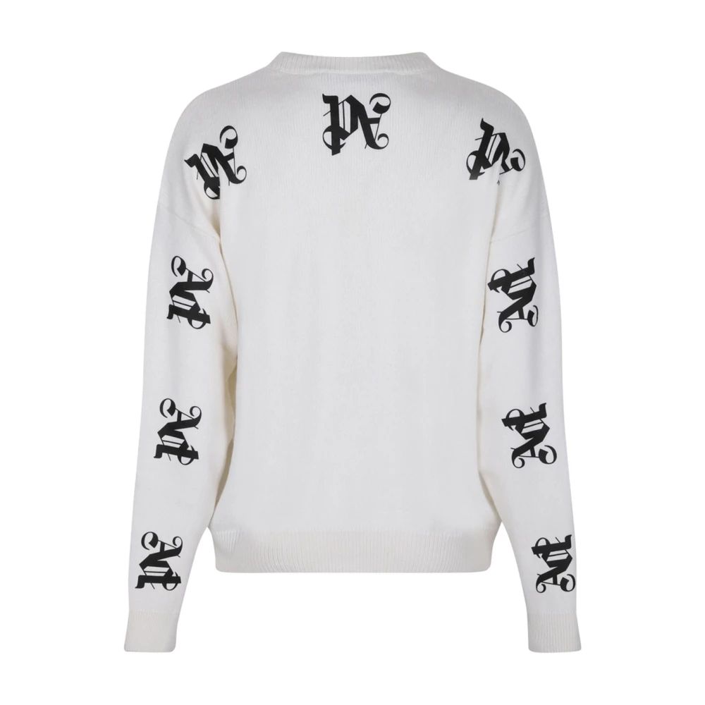 Palm Angels Monogram Print Jumper Beige Sweater Beige Heren