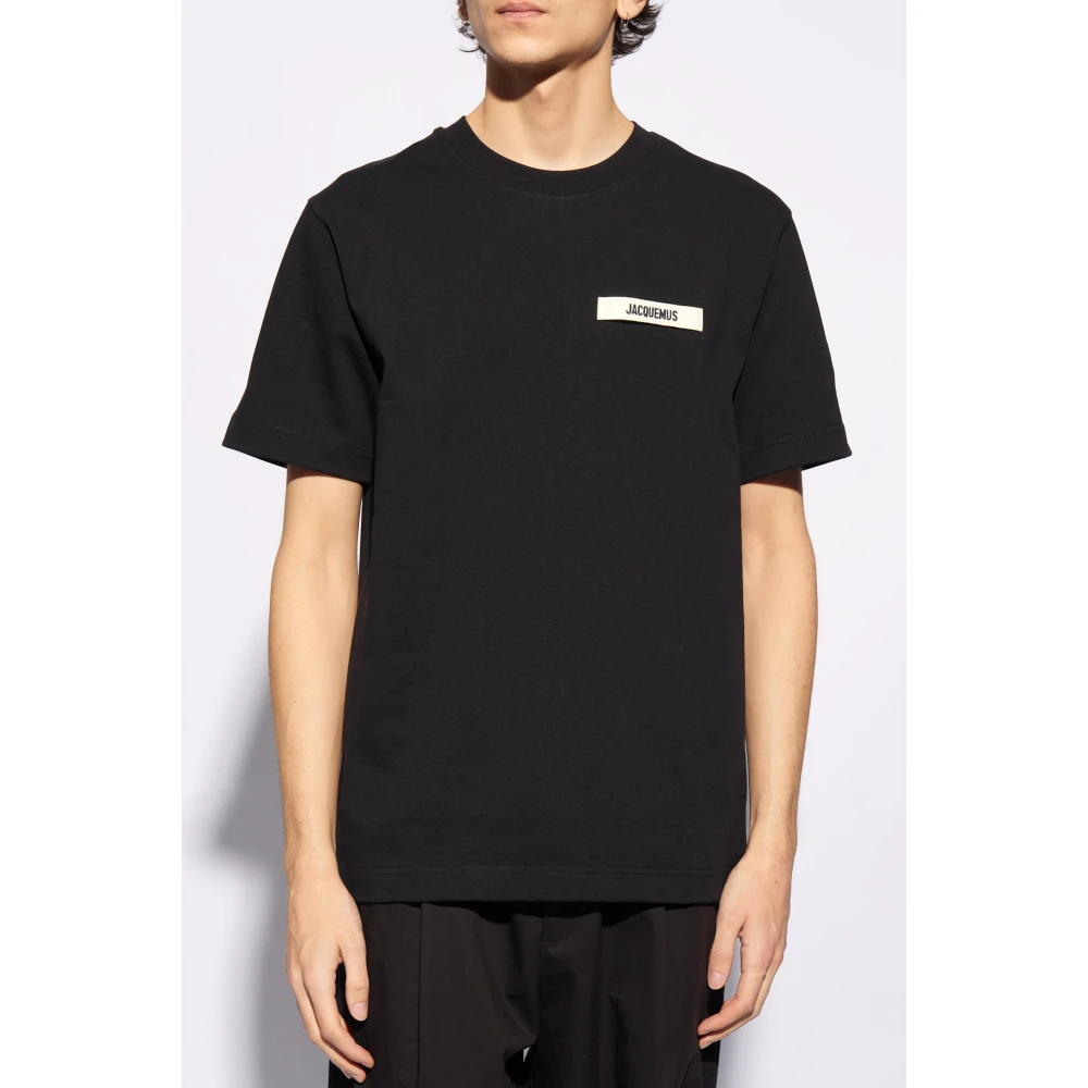 Jacquemus T-shirt met logo Black Heren