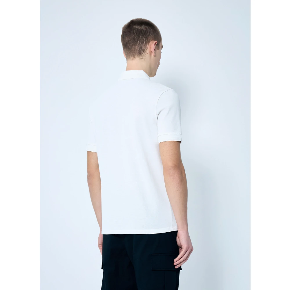 Moncler Katoenen Piquet Half-Zip Polo Shirt White Heren
