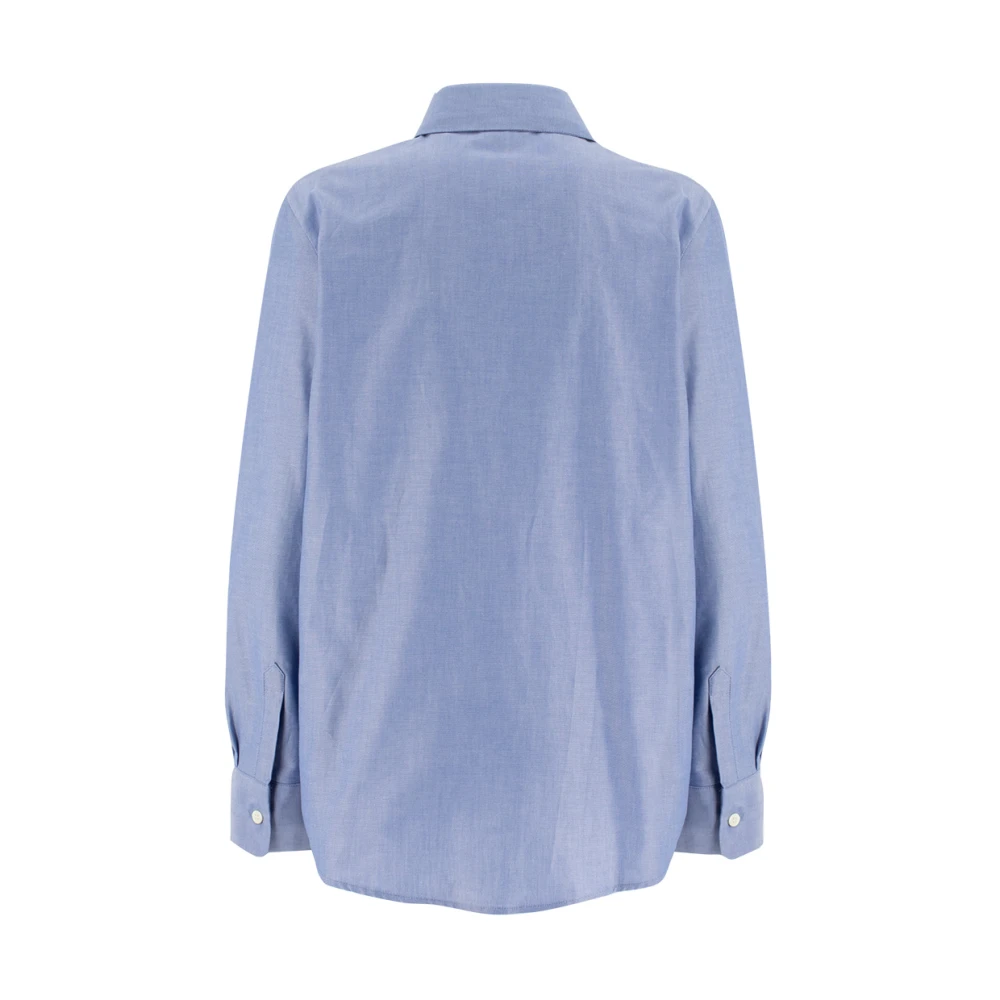ETRO Geborduurde Pegasus Oxford Katoenen Blouse Blue Dames