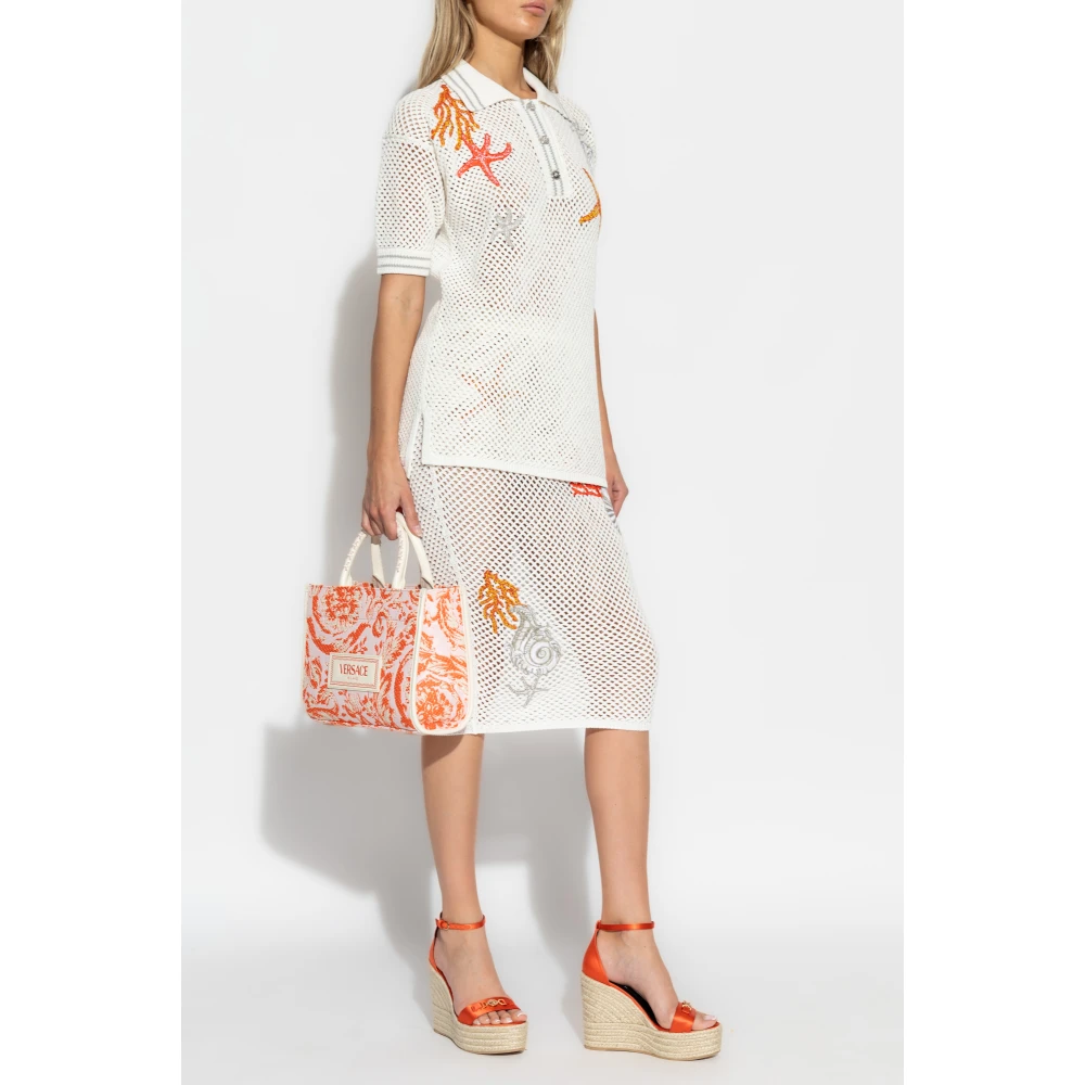 Versace Lacework Oversize Polo Beige Dames