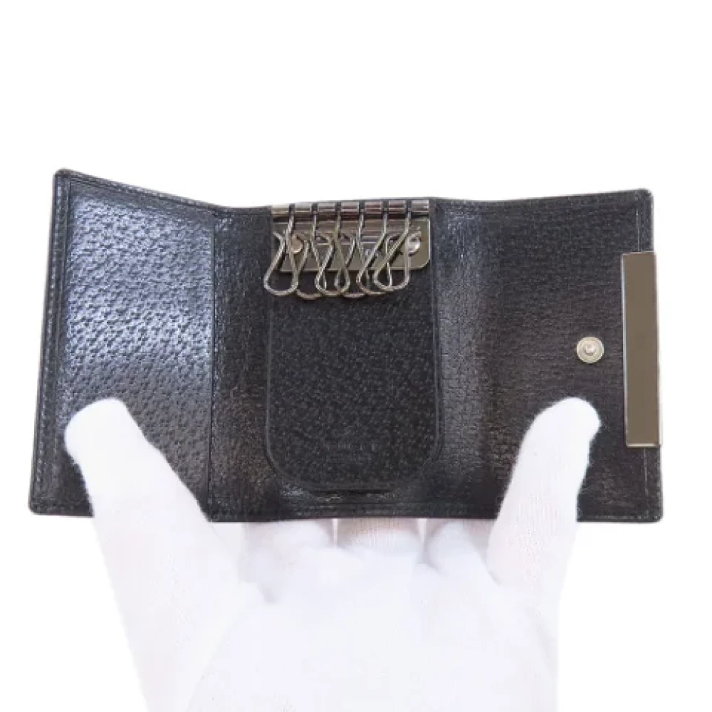 Gucci Vintage Pre-owned Leather key-holders Black Dames