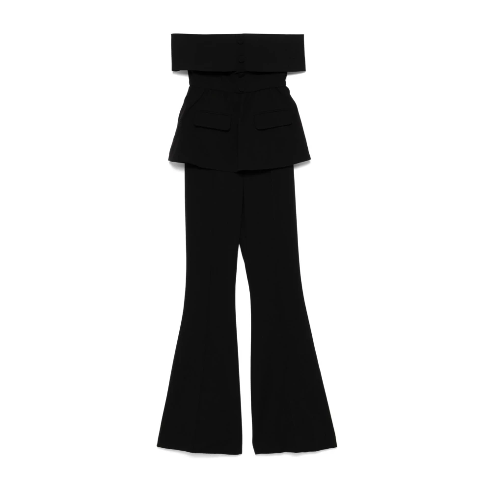 Self Portrait Zwarte Jumpsuit met Uniek Design Black Dames