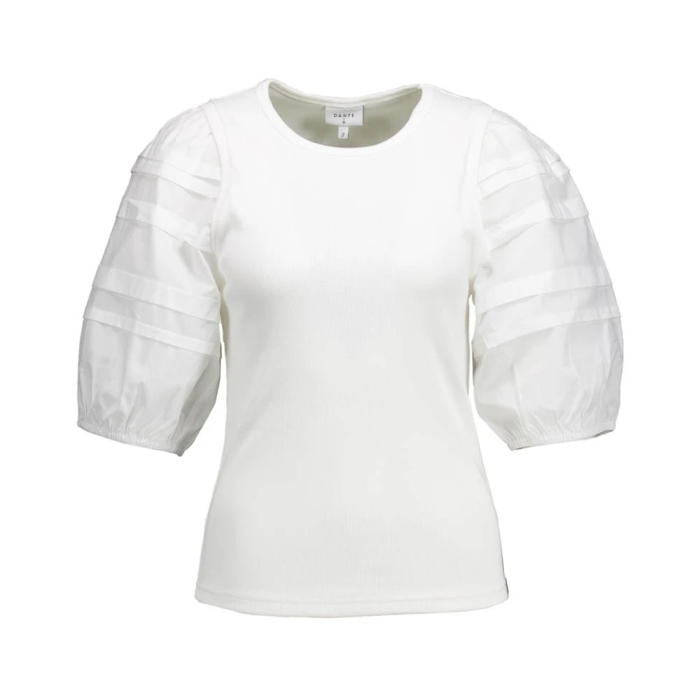 Dante 6 Elegant Elyse Wit Pofmouw T-Shirt White Dames