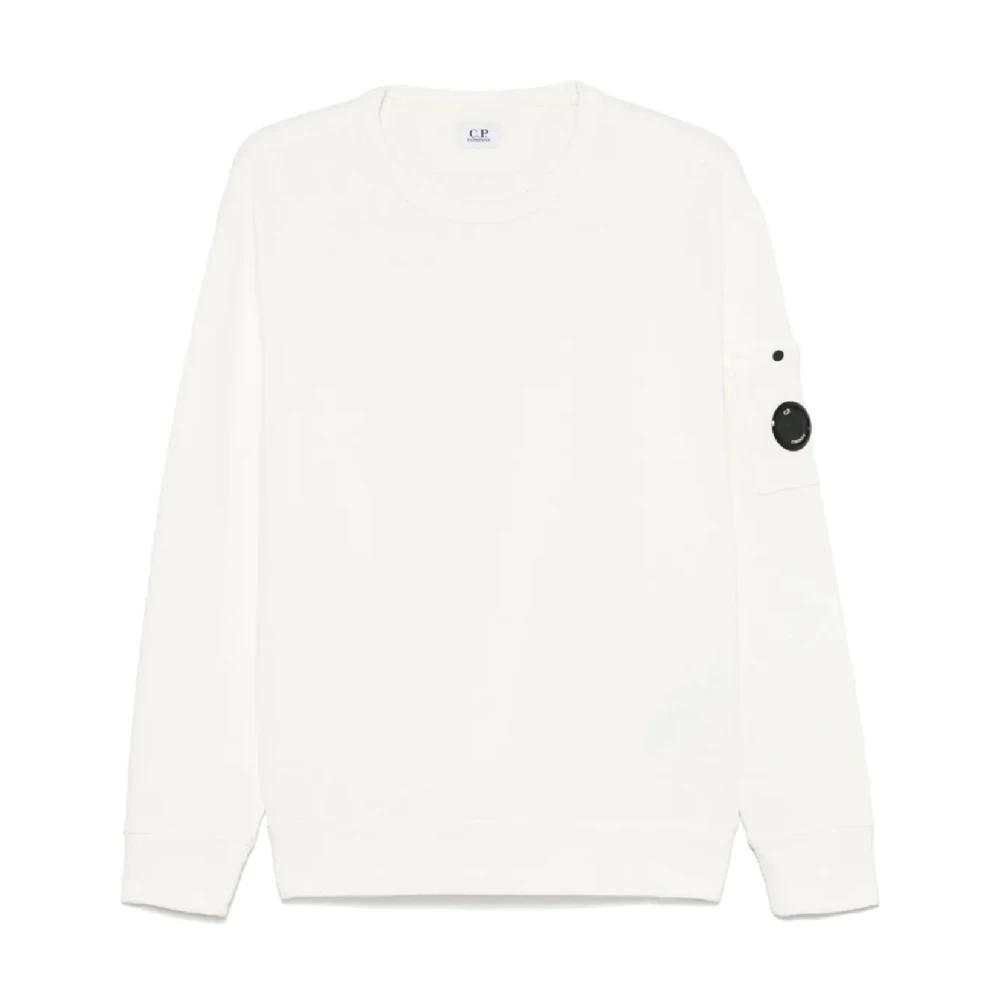 C.p. Company Men's White Sweatshirts, S, Classic Crewneck Sweatshirt