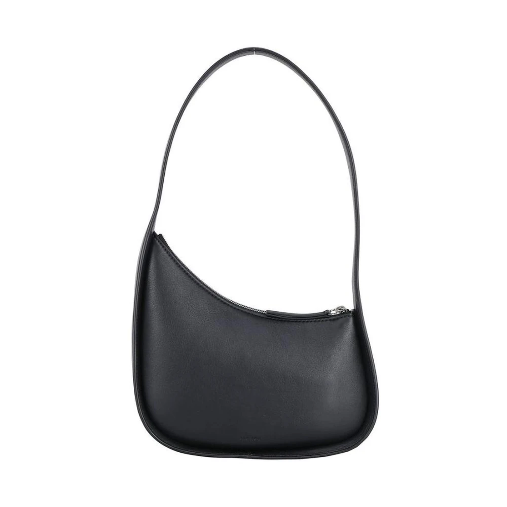 The Row Luxe Kalfsleren Half Moon Schoudertas Black Dames