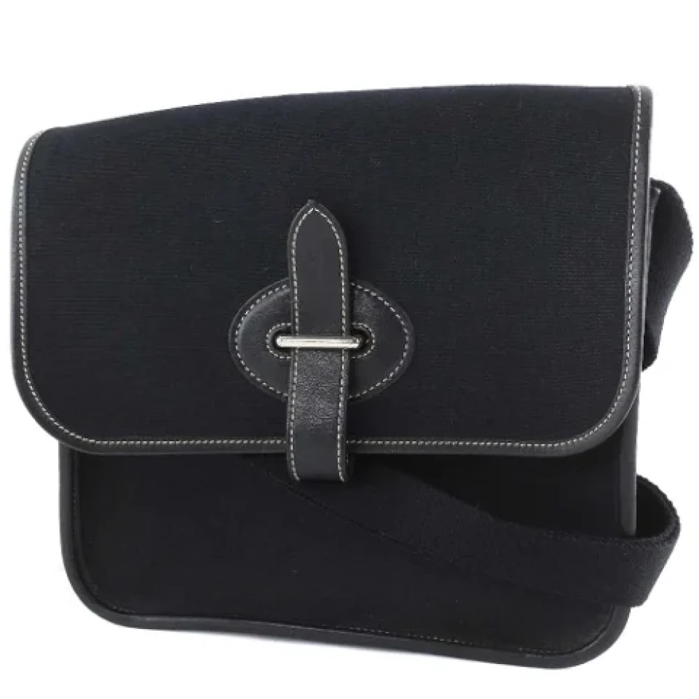 Hermès Vintage Pre-owned Canvas shoulder-bags Black Dames
