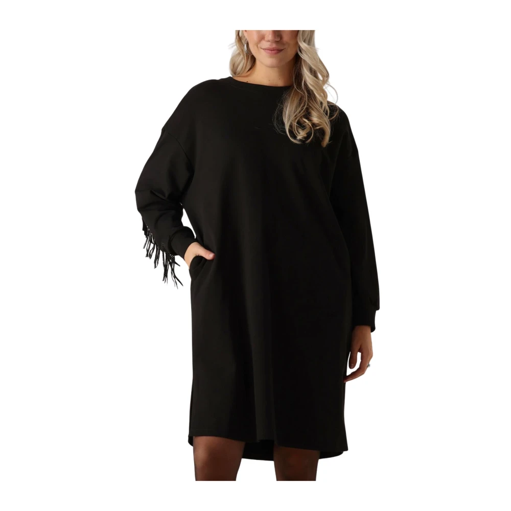 Co'Couture Fringe Sweat Jurk voor Dames Black Dames