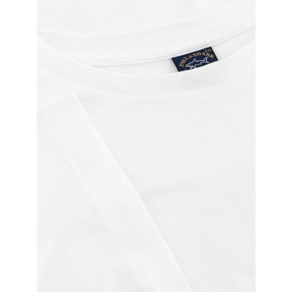 PAUL & SHARK Wit Katoenen T-Shirt White Heren