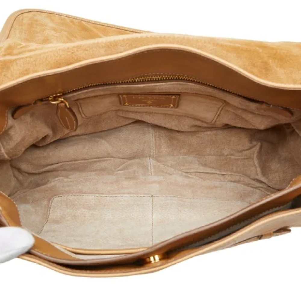 Prada Vintage Pre-owned Leather shoulder-bags Beige Dames