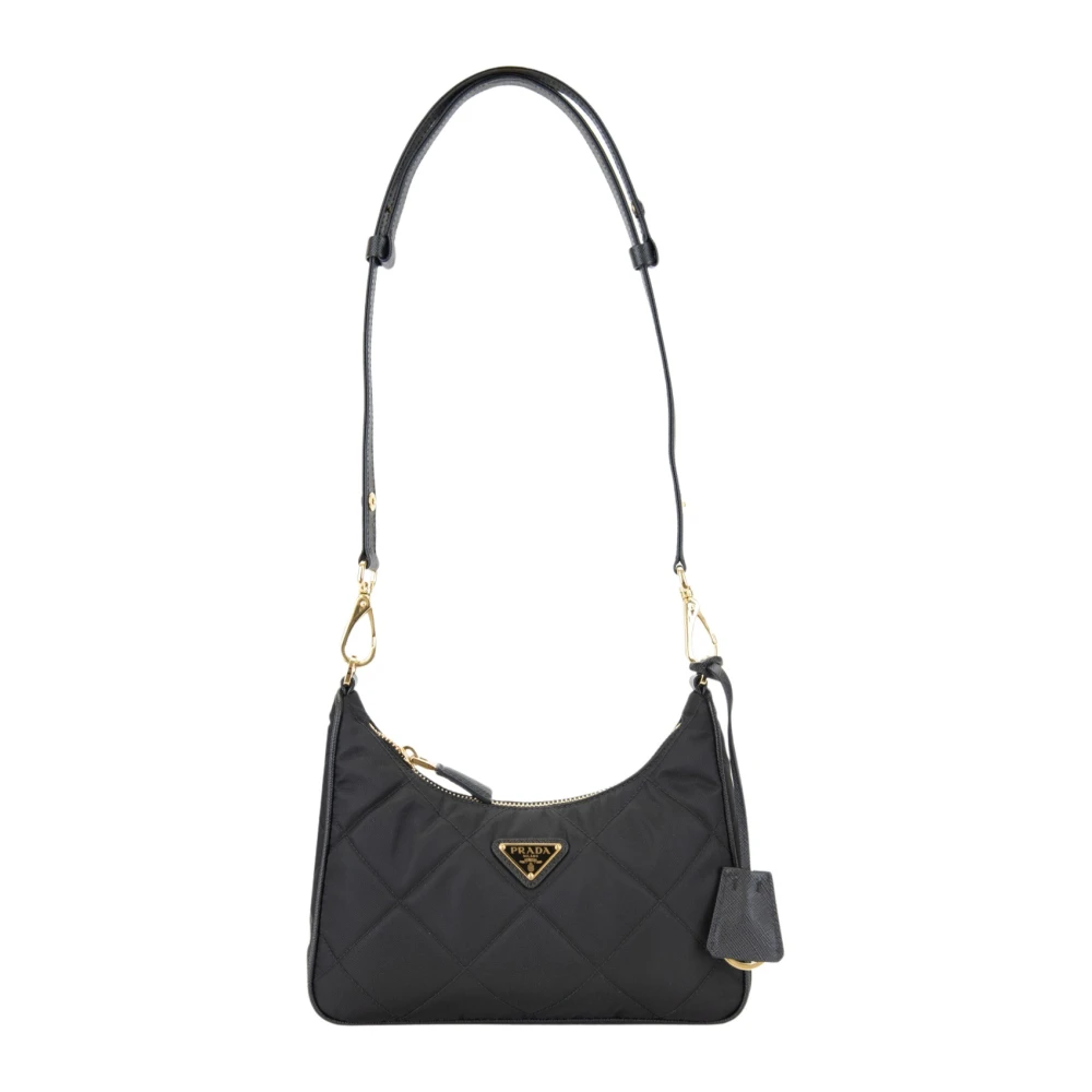 Prada Women's Black Stylish Shoulder Bag With Zipper