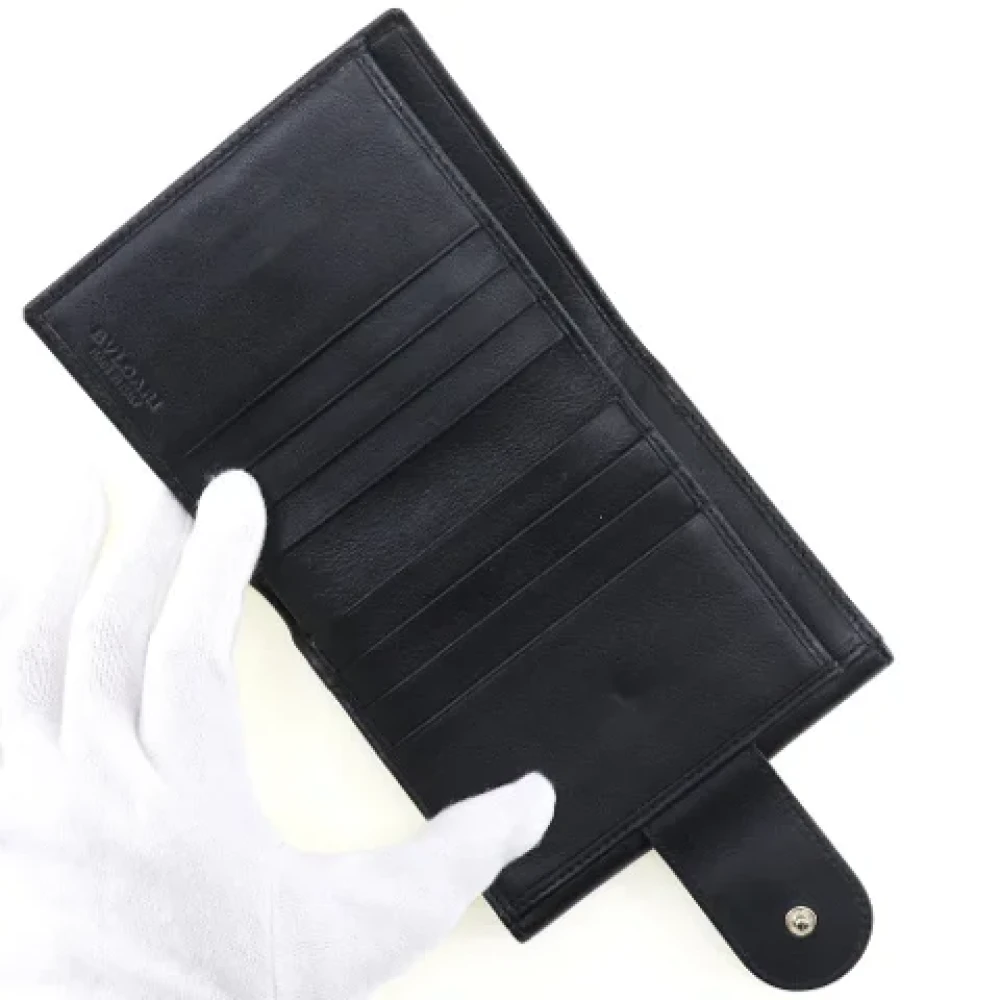 Bvlgari Vintage Pre-owned Leather wallets Black Dames