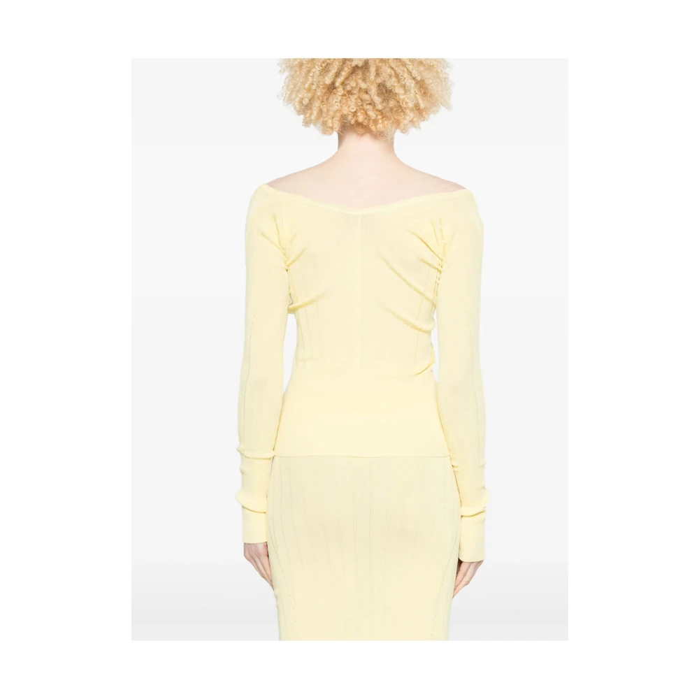 Jacquemus Citroengele Sweater met Boothals Yellow Dames