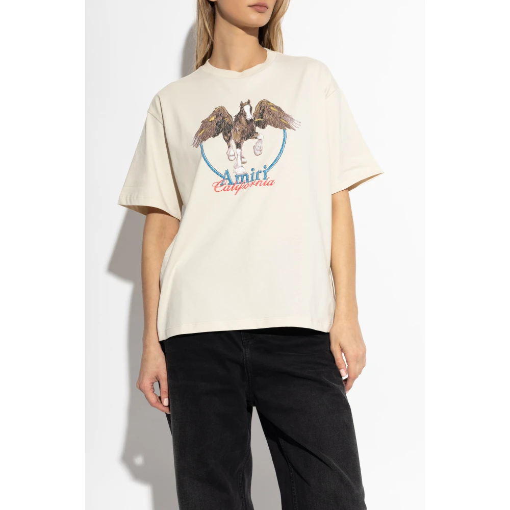 Amiri T-shirt met print Beige Dames