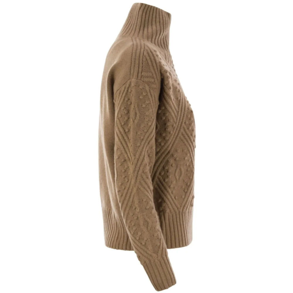 Max Mara Kasjmiermix Argyle Stitch Sweater Brown Dames