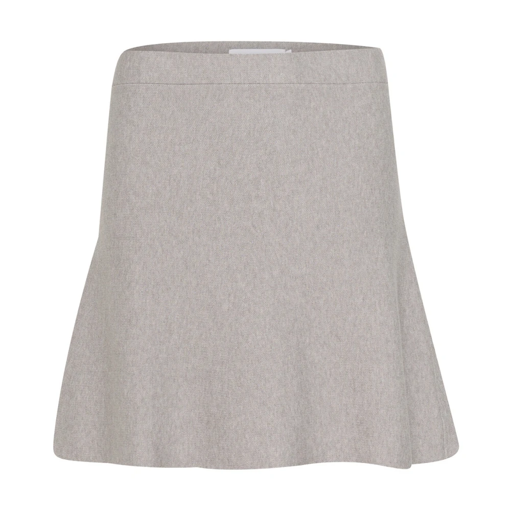 Karen by Simonsen Gebreide Rok Flint Gray Melange Gray Dames