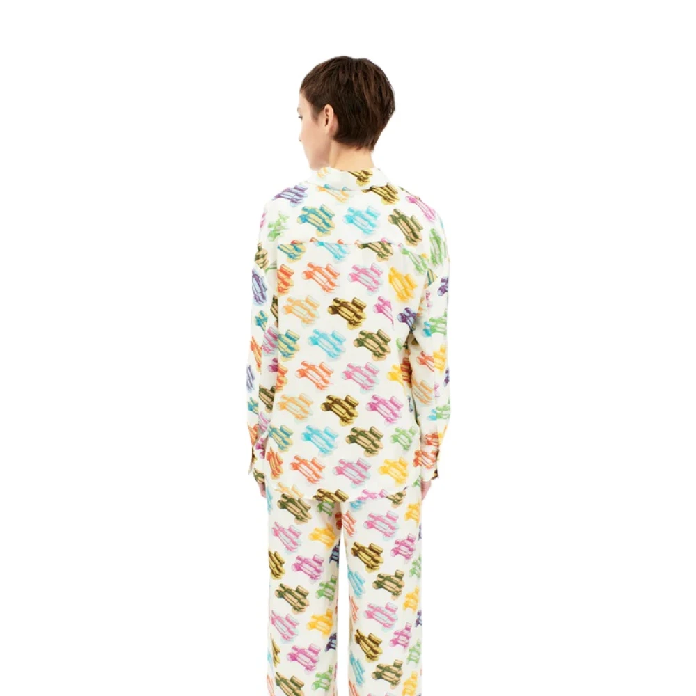 Odeeh Zwembadstoelen Blouse Oversized Schouder Multicolor Dames