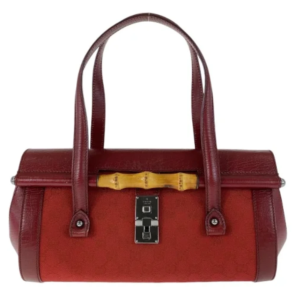 Gucci Vintage Pre-owned Canvas gucci-bags Red Dames