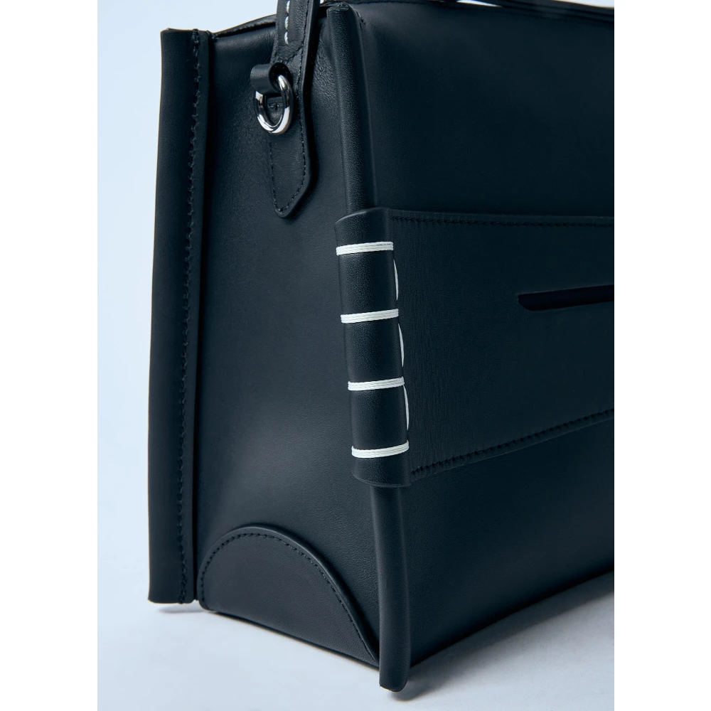 JW Anderson Italiaanse leren Loafer tas Topstitching Black Dames