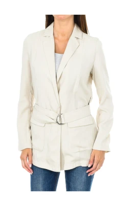 Beige Bältesblazer