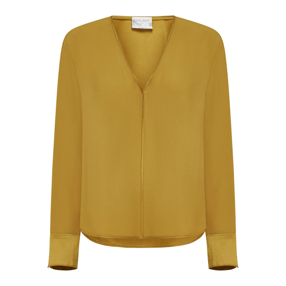 Forte Elegante Overhemden Collectie Yellow Dames