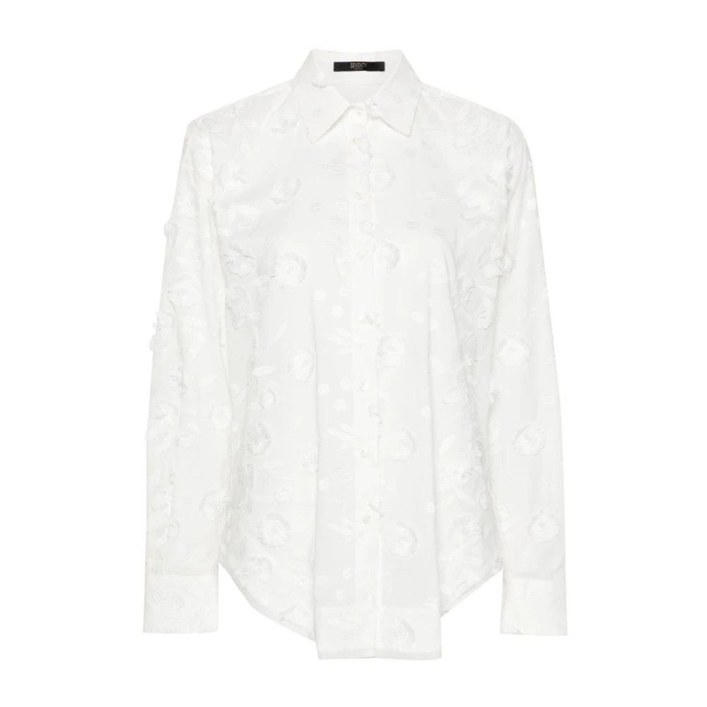 Seventy Bloemenborduurwerk wit overhemd White Dames