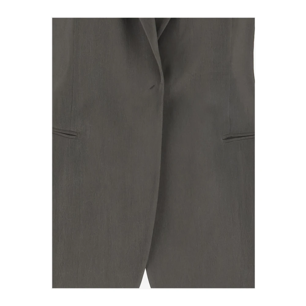 Giorgio Armani Zijdeblend Reversjas Grijs Gray Dames