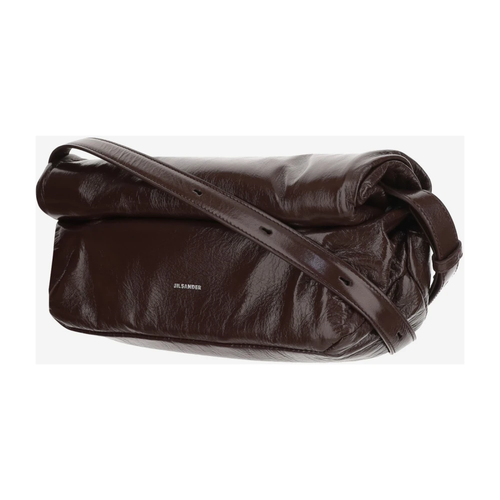 Jil Sander Schoudertas van hertenleer met klep Brown Dames