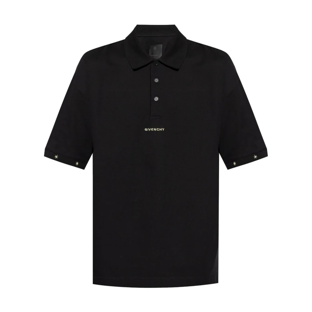 Givenchy Zwarte polo T-shirts met klein logo Black Heren