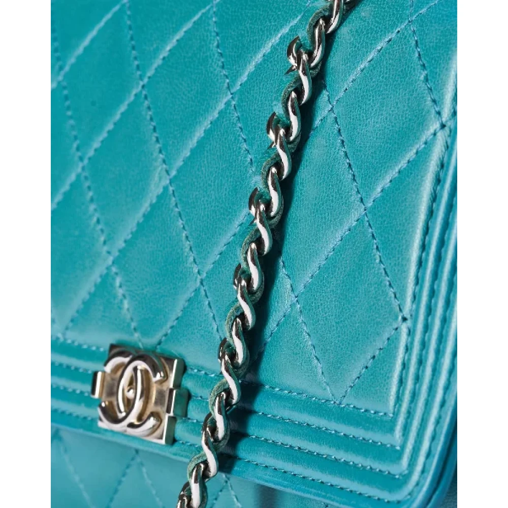 Chanel Vintage Pre-owned Leather chanel-bags Blue Dames