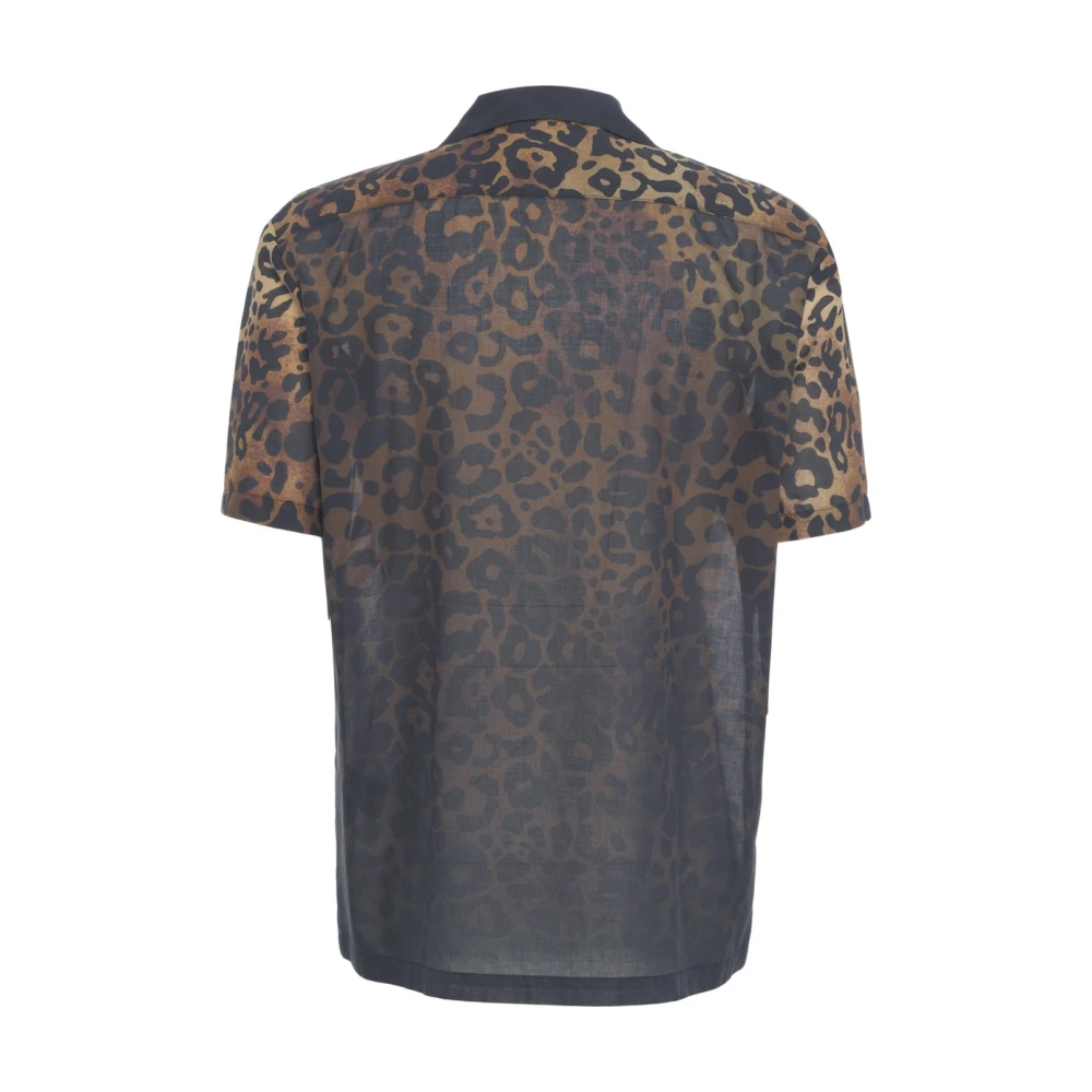 Amaránto Zwarte dierenprint overhemd stijlvol ontwerp Multicolor Heren