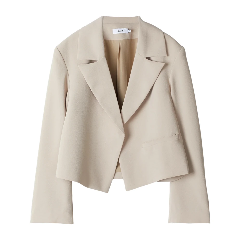Stylein Klassieke Blazer voor Mannen Beige Dames
