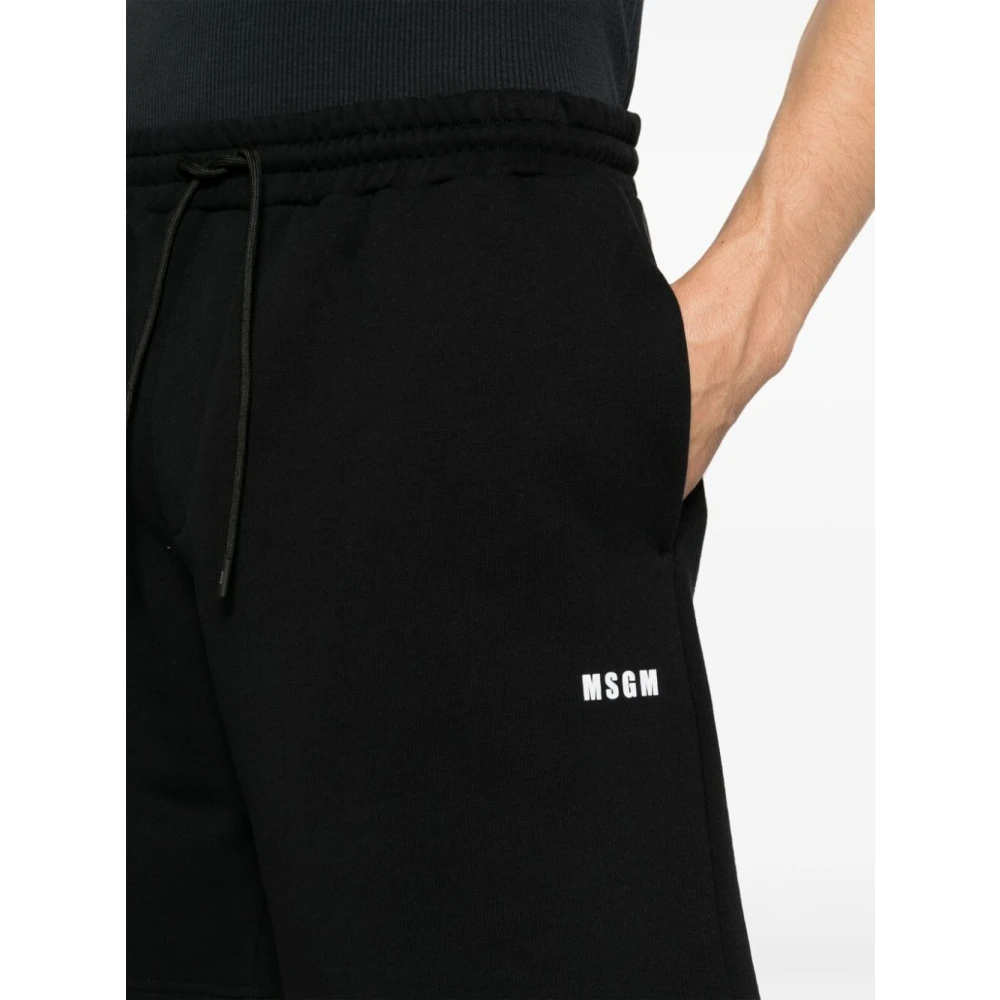 Msgm Zwarte Casual Shorts voor Mannen Black Heren