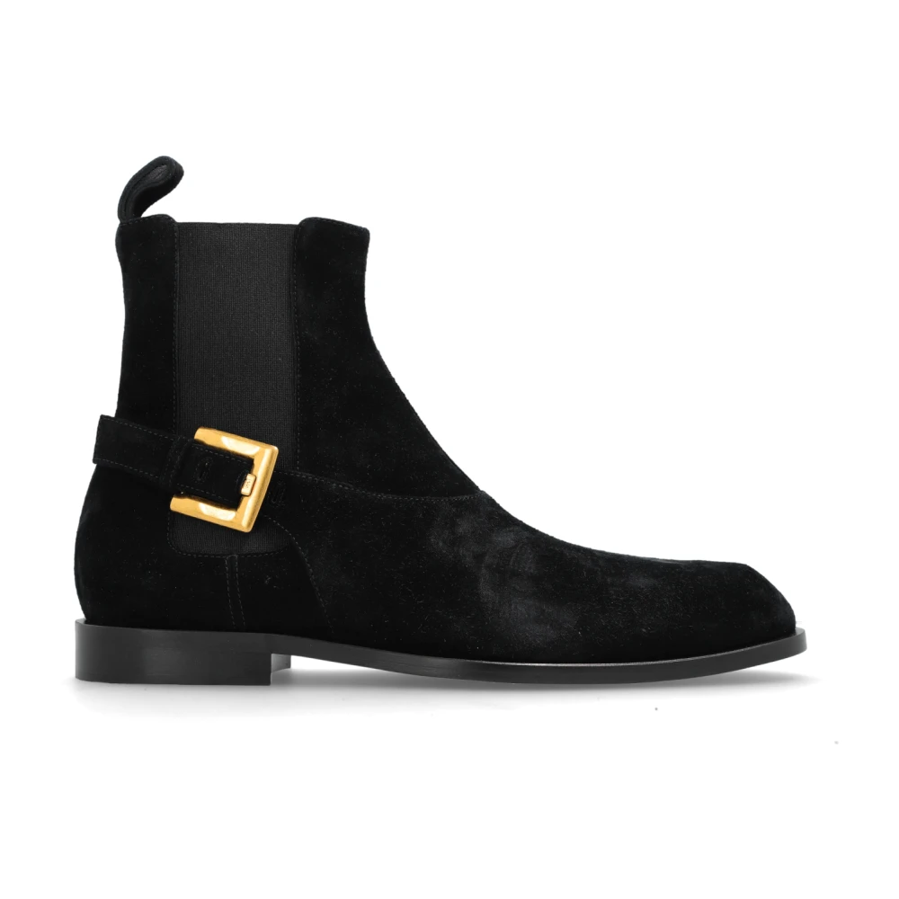 Balmain Uomo Nero Stivali Chelsea Anthem In Pelle Scamosciata - Immagine 2