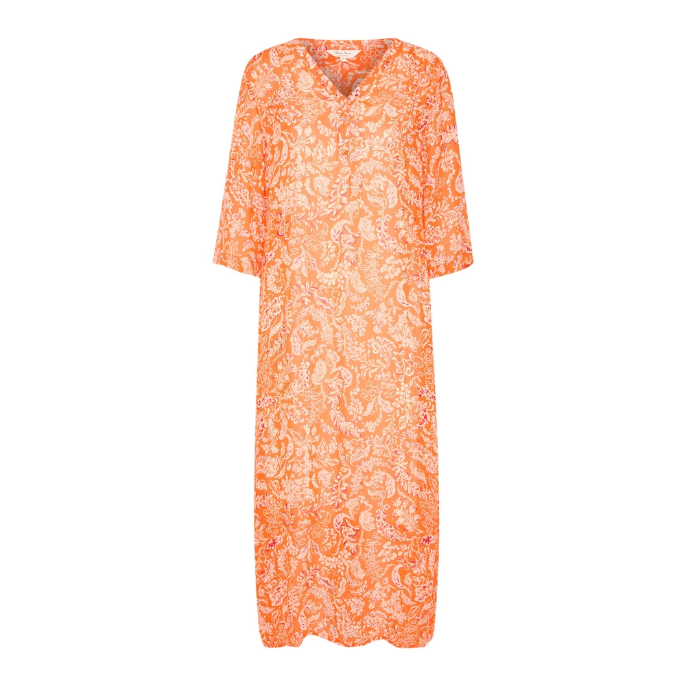 Part Two Women's Orange Botanical Mandarin Dress - Maxi Dresses - Xs - Dresses