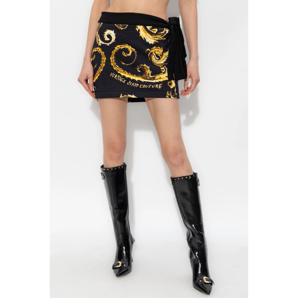 Versace Jeans Couture Rok met Barocco-print Black Dames