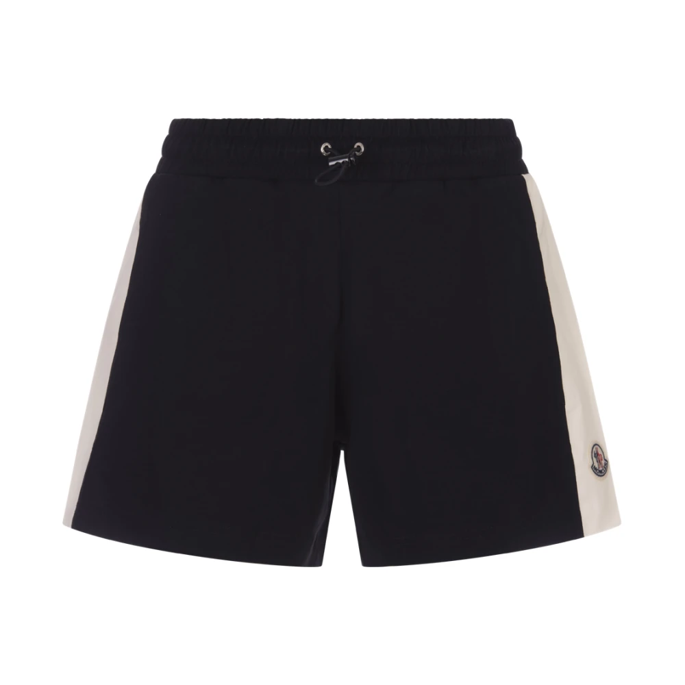 Moncler Blå Jersey Shorts med Logo Patch Blue, Dam