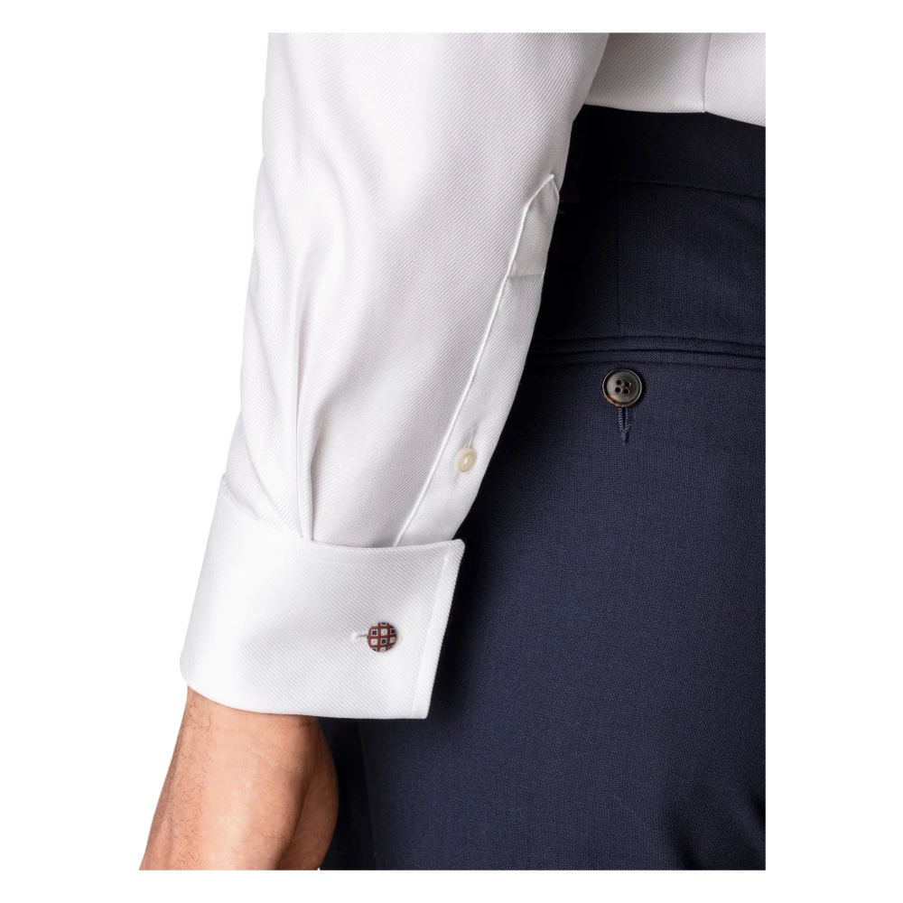 Eton Twill Frans manchetoverhemd White Heren