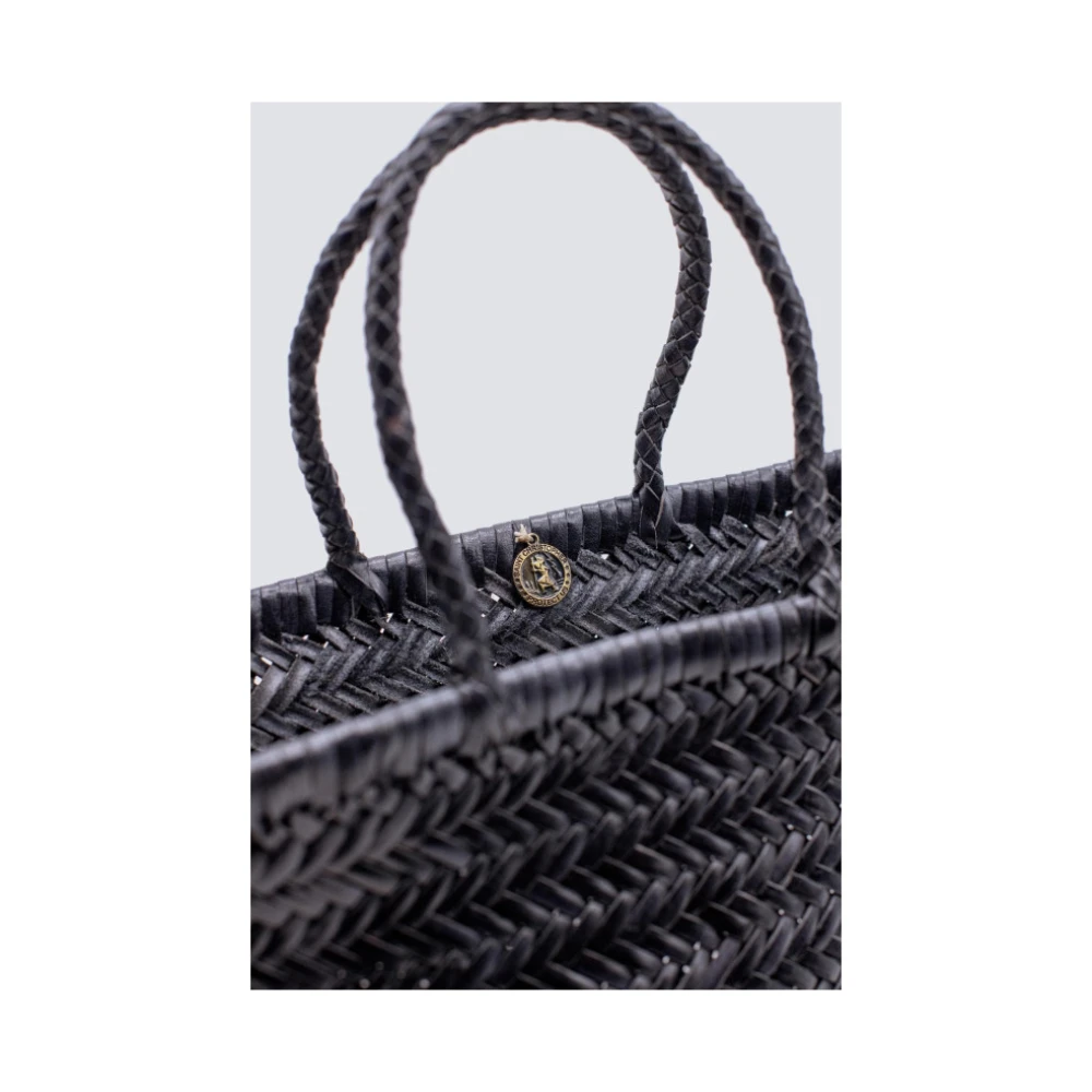 Dragon Diffusion Handgeweven leren tas Black Dames