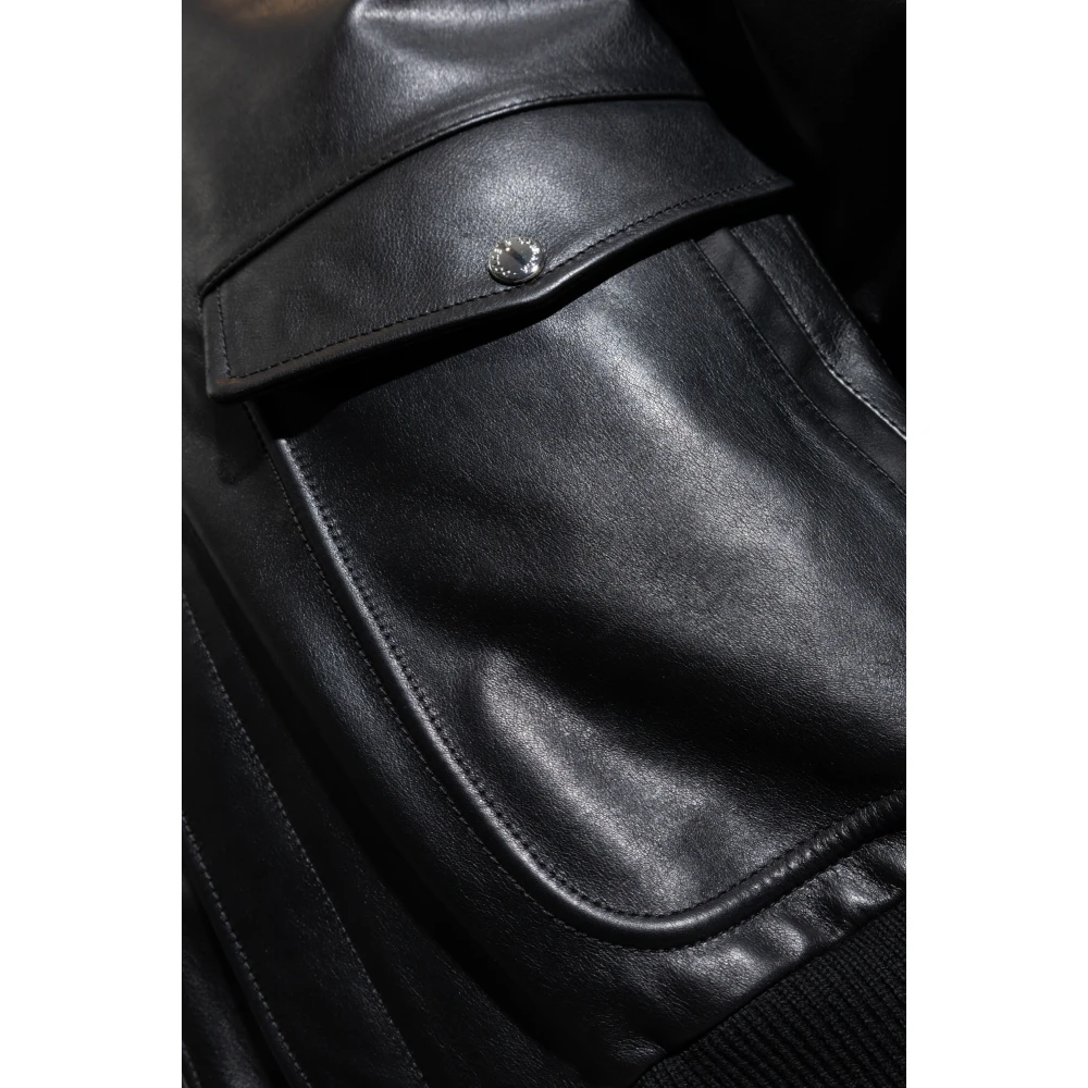 Dolce & Gabbana Leren jas Black Heren