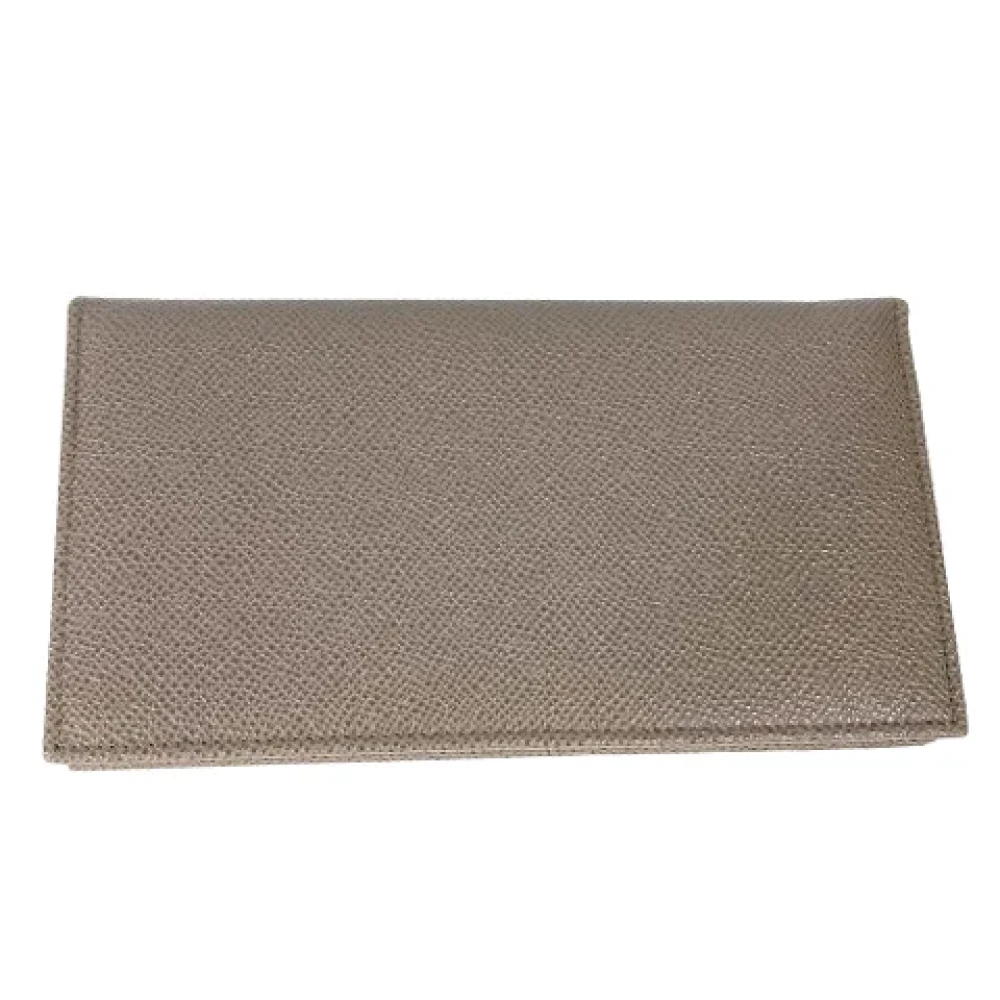 Bvlgari Vintage Pre-owned Leather wallets Gray Dames
