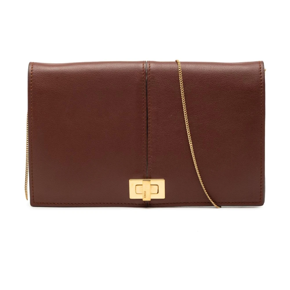 Fendi Vintage Women's Brown Pre-Owned Envelope Flap Bag