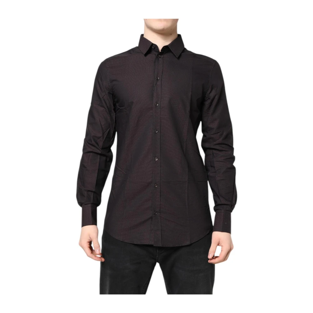 Dolce & Gabbana Men's Brown Formal Shirts, S, Classic Long Sleeve Dress Shirt