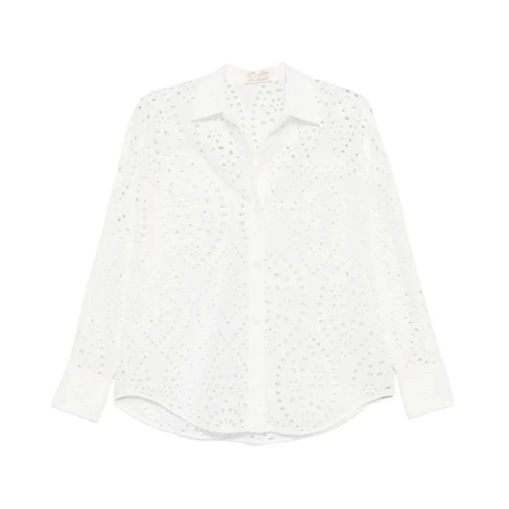 Mc2 Saint Barth White Shirts, Female, Xs, Cristal Broderie Anglaise Shirt