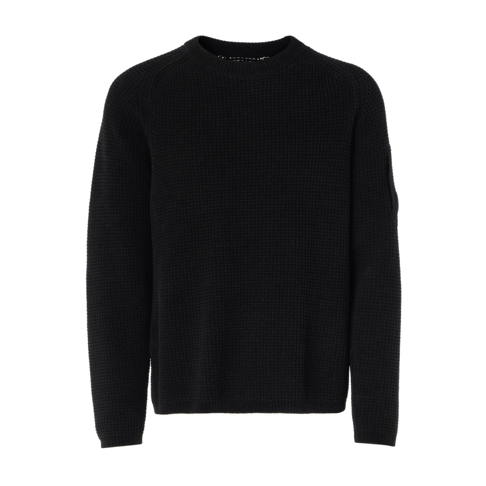 C.P. Company Chenille Crew Neck Gebreide Trui Black Heren