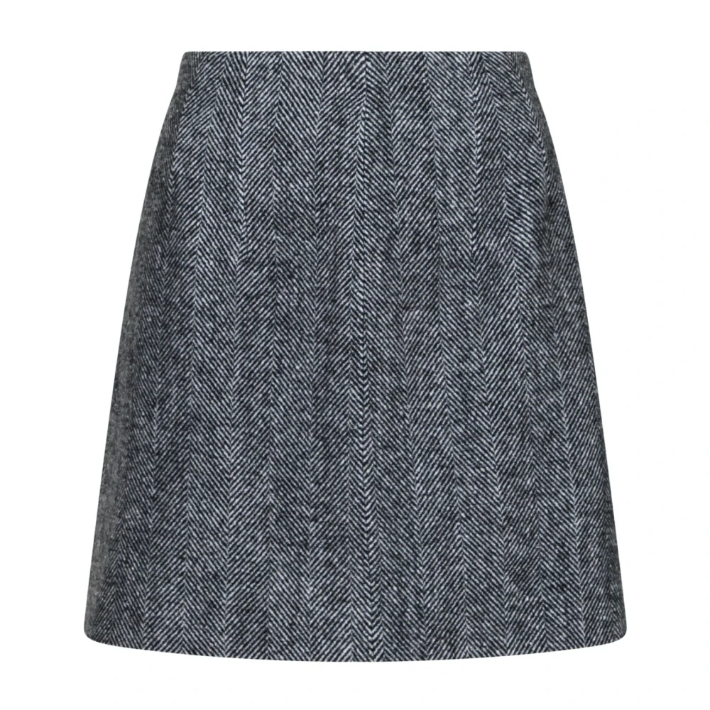 Neo Noir Herringbone Pennkjol Gray, Dam