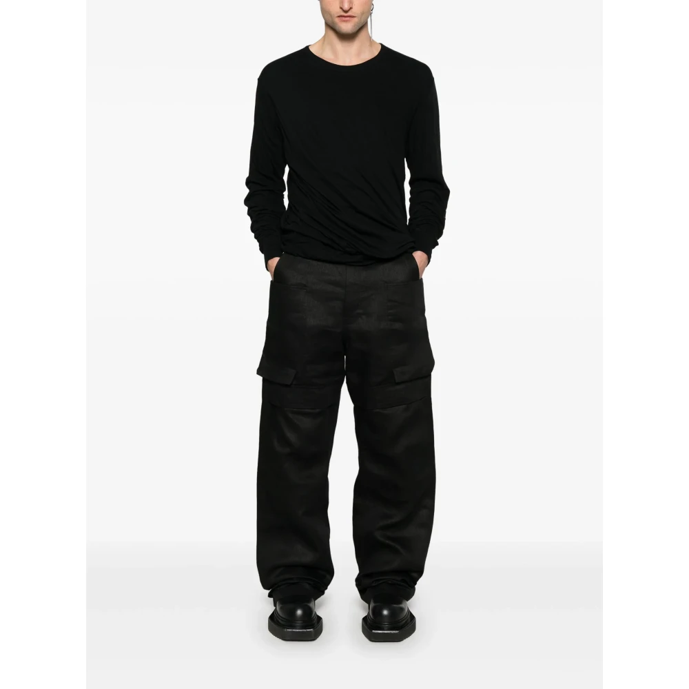 Rick Owens Wijde Broeken Black Heren