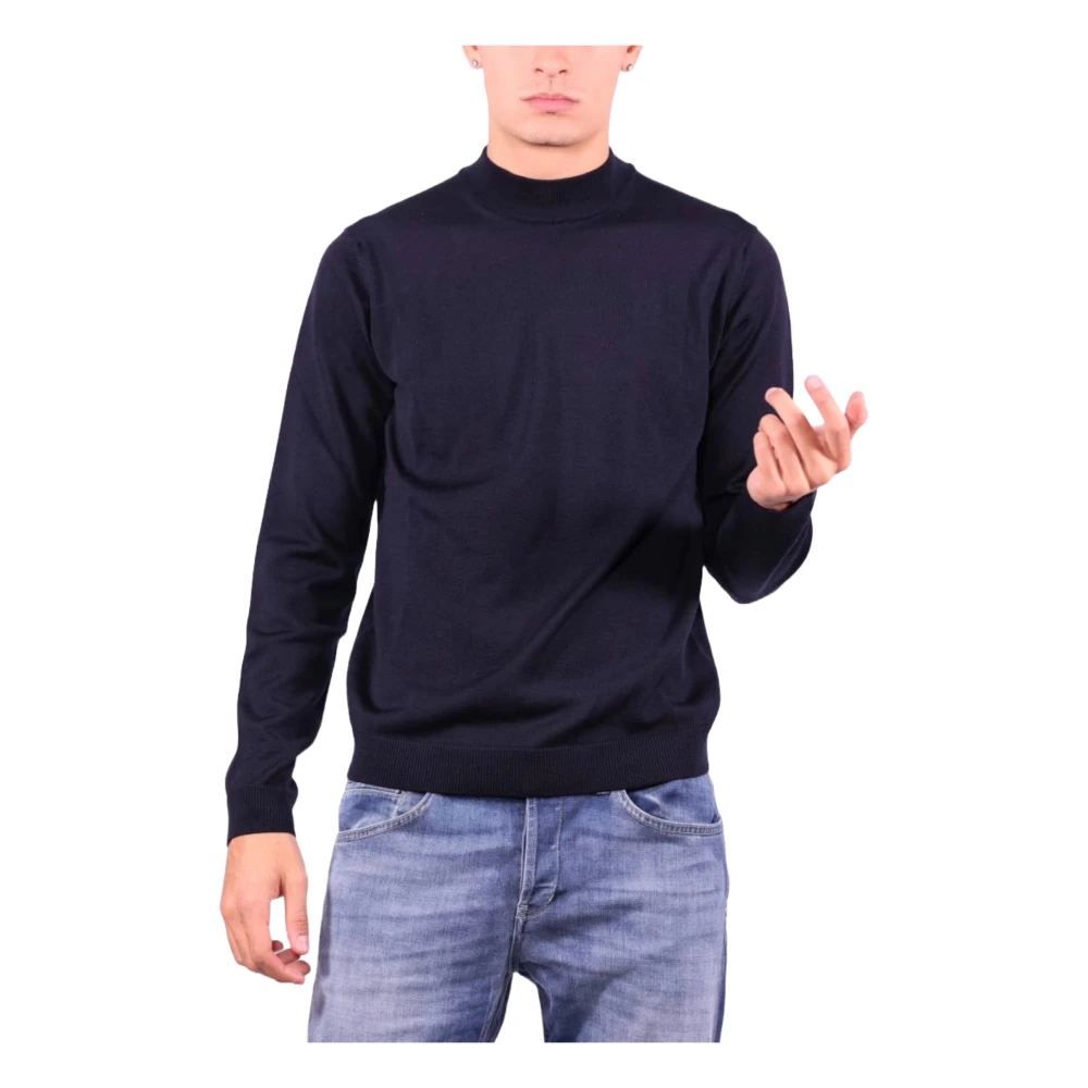 Roberto Collina Blauwe Merino Trui Blue Heren