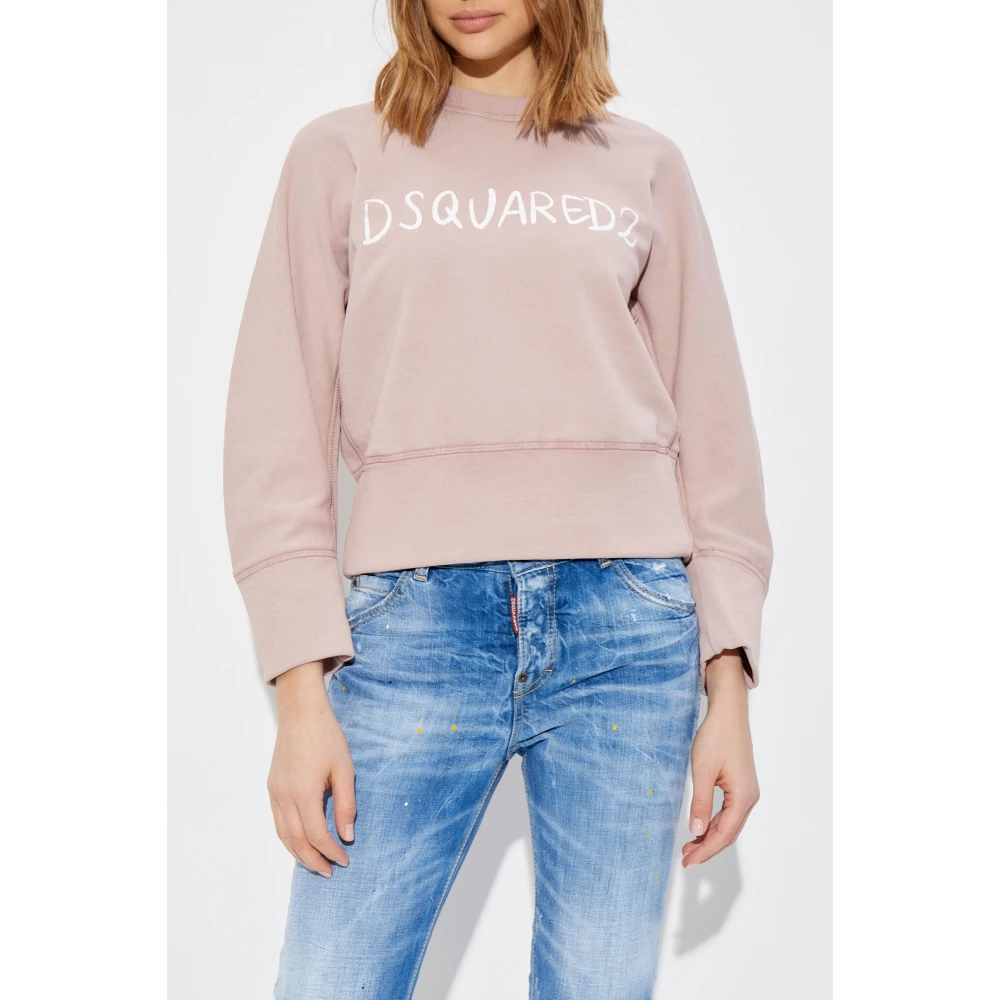 Dsquared2 Sweatshirt met logo Pink Dames