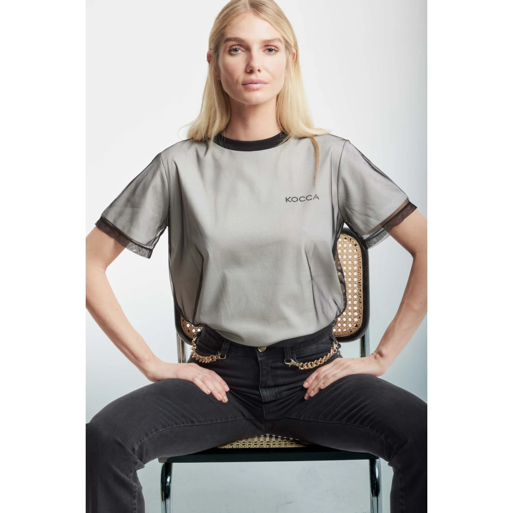 Kocca Aansluitende jeans met metalen kettingdetail Black Dames